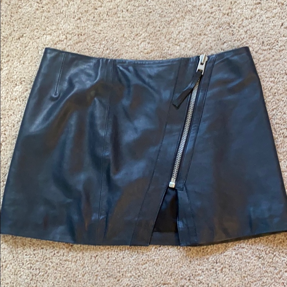 All Saints leather mini skirt